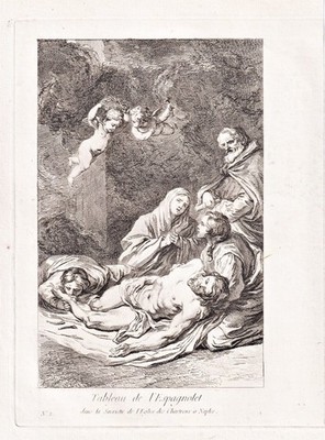 Jusepe de Ribera Napoli chiesa painting incisione Saint Non Kupferstich 1780.