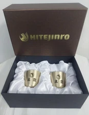 Korean Hite Jinro Soju Shot Glass Jinro Logo Heritage Brass Cup Gold Soju Glass