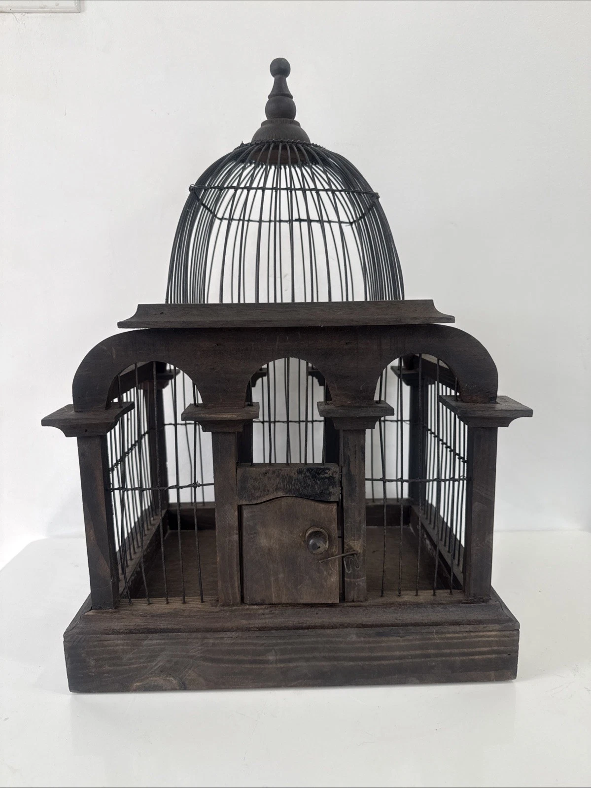 Antique Italian Architectural Wooden Bird Cage