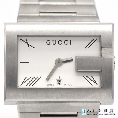 Gucci G-Rectangle Quartz Watch White Dial Running Pre-Owned From Japan