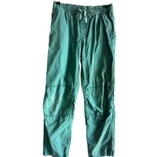 Hanna Andersson Jogger Pants Kids Size 12 Green Reinforced Knee Cotton Trousers