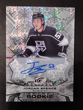 2022‑23 UD Ice Jordan Spence White Snowflake Auto RC #123 –Rookie. Ottawa Sens