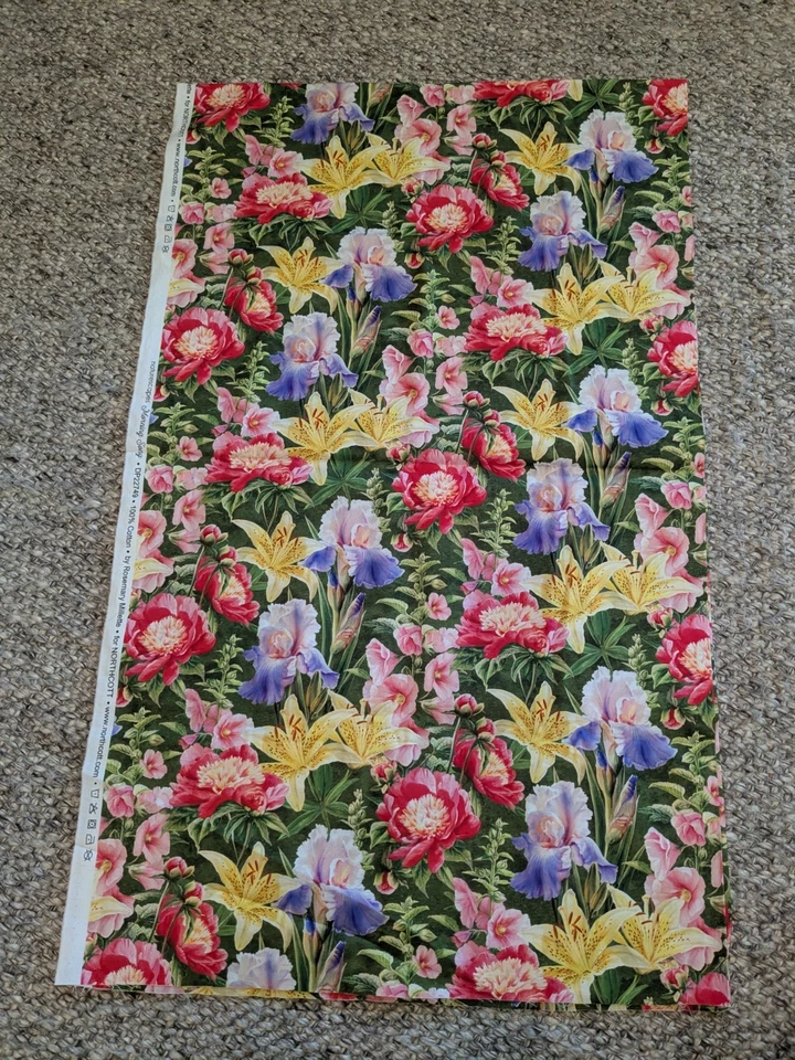 Tela acolchada floral de 2 yardas Naturescapes Morning Song Northcott Flower Garden Foto 2 de 4