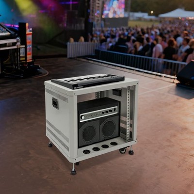 9U Audio Rack Stand Studio Rack Server Rack Audio Holder With Wheels ﻿Rectangle