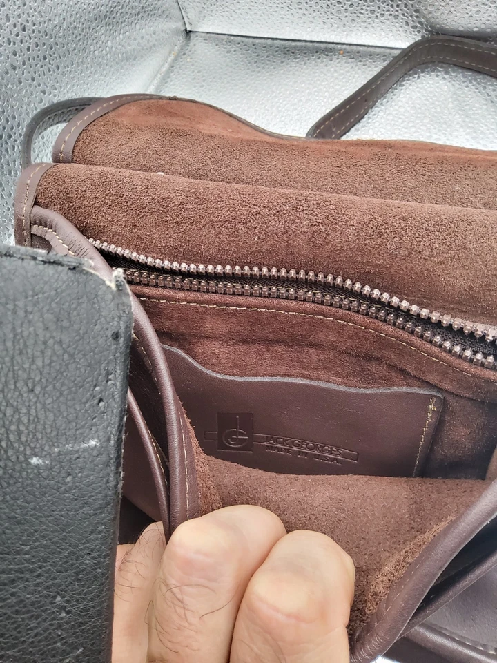 Monedero vintage Jack Georges Estados Unidos cuero mujer marrón.usado Foto 4 de 4