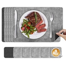 KitchenBoss Set de Table Lavable Plastique: Dessous de Table Rectangulaire Lo...