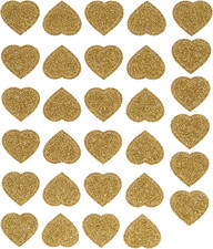 Glitter Gold Heart Stickers - 2 Sheets Stickers