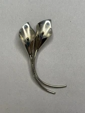 Vintage Stuart NYE Sterling Lillies Pin #5000