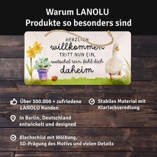 Herzlich Willkommen Gartenschild 32x16cm - Wetterfeste Holzdeko Für Garten