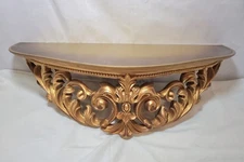 Mid Century Turner Gold Ornate wall shelf  Hollywood Regency  Bed Crown