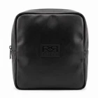 Rapport Mens Leather Wash Bag Black Travel Toiletry Bag
