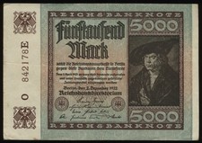 (F0663) Banknote Germany 5000 Mark 1922