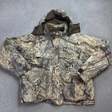 RealTree Jacket Adult Large Brown Workwear Hood Insulated Hunting Camo Mens*