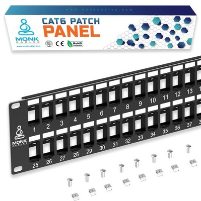 48 Port CAT6 Patch Panel Punchdown Blank Networking IT Supply