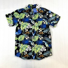 NWT Disney Pixar A Bugs Life Hawaiian Floral Button Down Shirt Men's Size Small