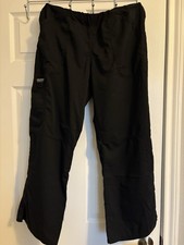 Cherokee Women's Scrub Pants Mid Rise Straight Leg Pull-on Cargo Pant Black XLP