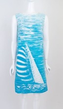 1960s Sailboat Bold Print Shift Amazing Mod Resort Wear Gem