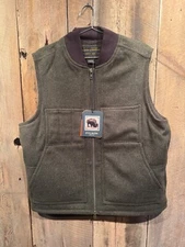 Filson Lined Mackinaw Wool Work Vest Sherpa Forest Green NEW Tags Scarce