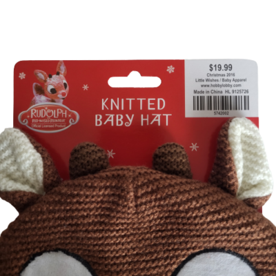 Rudolph the Red Nosed Reindeer Brown Knitted Baby Beanie/Hat  display picture 3