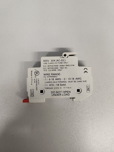 MARATHON 6SC30A-C 600V 30A PORTAFUSIBILI DIN RAIL MOUNT - Foto 4 di 4