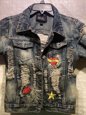 Light Wash Distressed Denim Jacket Denim Jacket White Sleeves Deals