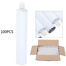 100pcs Portable 100ml Aluminum Empty Toothpaste Tubes With Needle Cap White USA