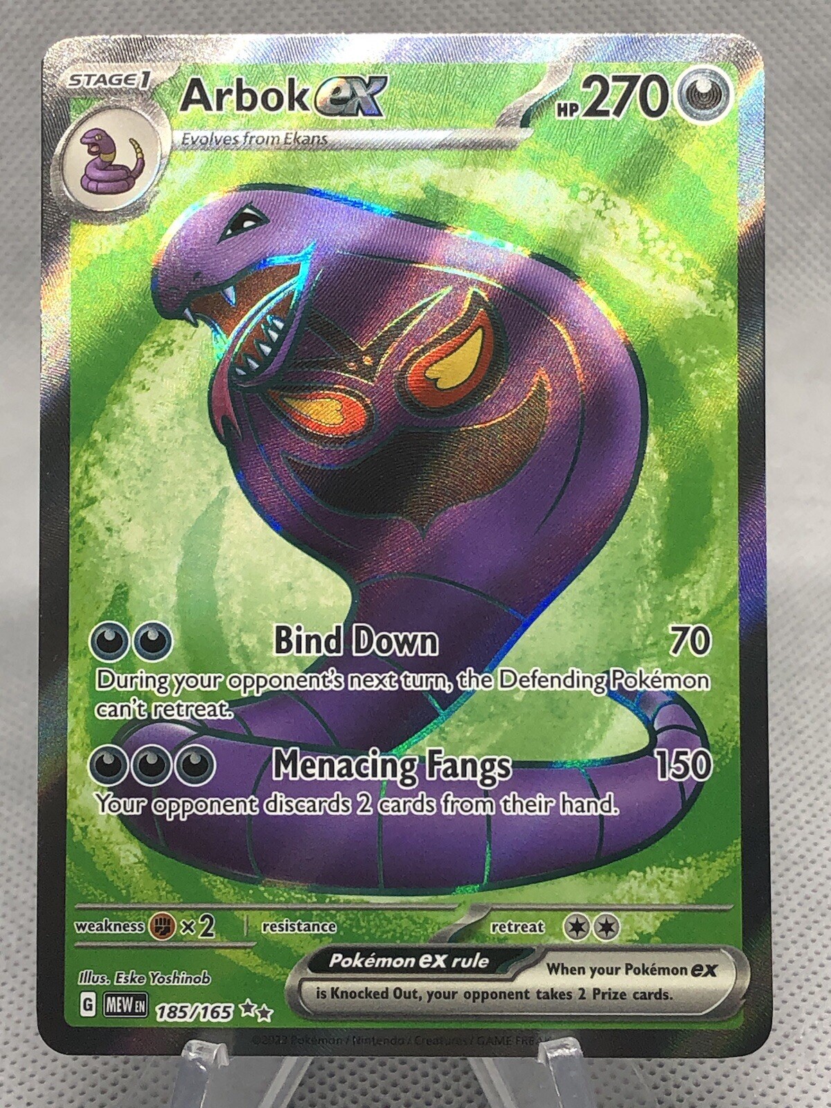 POKEMON TCG Arbok ex 185/165 Sv: Scarlet & Violet 151 Holo *pwe*