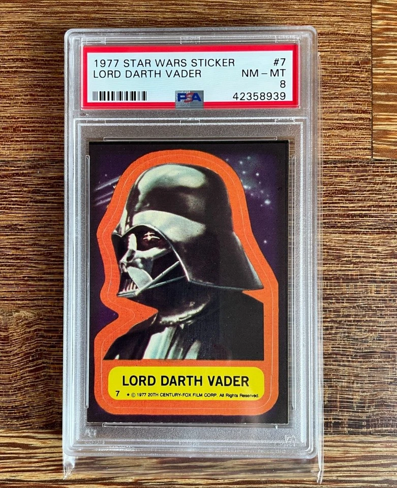 1977 Star Wars Topps Lord Darth Vader Sticker #7 Graded PSA 8 NM-MT - Image 4 of 4