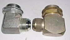 UNBRANDED 1-1/2" O'RING TO 1-1/4" JIC 90DEGREE ELBOW FITTING 6801-20-24 LOT OF 2