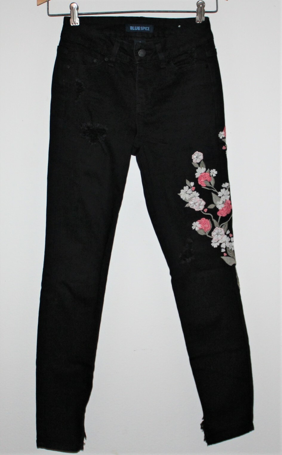 black jeans with flowers