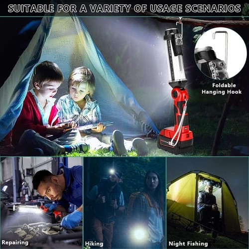 2000LM LED Work Light for Milwaukee 18V Li-ion Battery 35W Camping Flashlight US - Picture 9 of 11