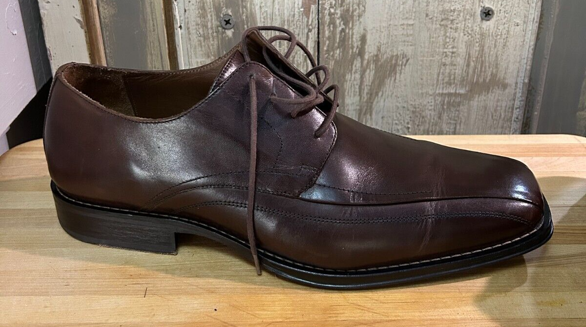 SAOLA 12 Johnston & Murphy Harding Panel Oxford pelle marrone punta bicicletta 20 6460 da uomo