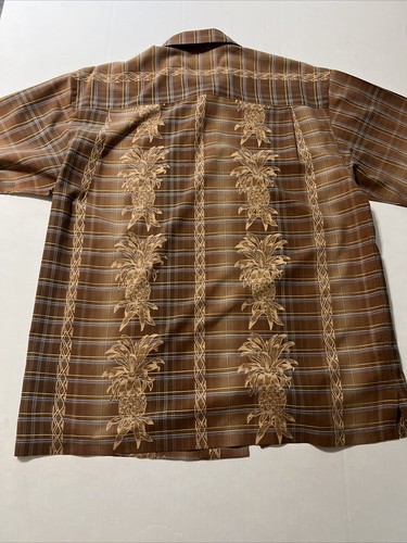 Tommy Bahama Silk Shirt Men’s Large Plaid Floral Hawaiian Beach Short Sleeve - Bild 10 von 14