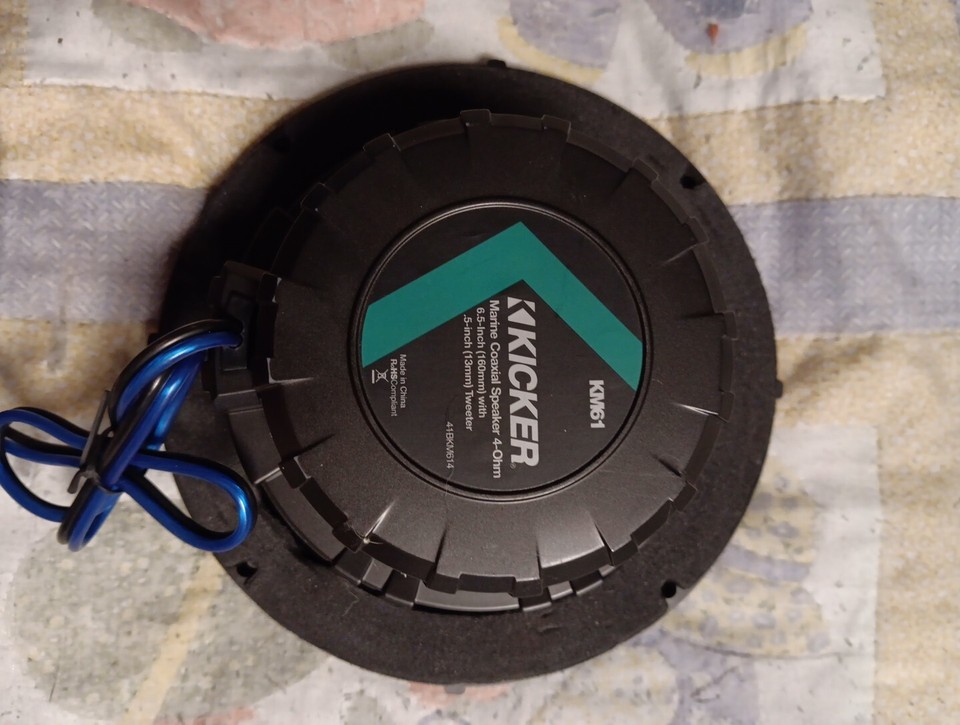 Kicker KM61 Marine Coaxial Speaker 4 Ohm 6.5" Inch With .5" Tweeter New