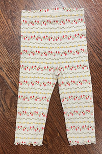 Gymboree STRAWBERRY PATCH 2004 Vintage EUC 12-18 months White print leggings