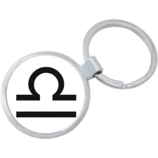 Libra Zodiac Keychain - Includes 1.25 Inch Loop for Keys or Backpack