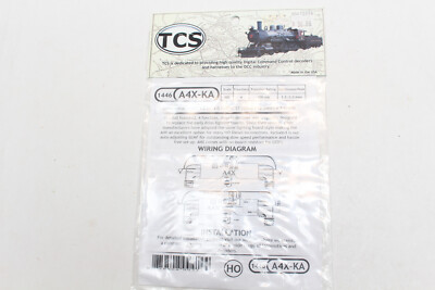 NEW TCS A4X-KA 4-Func BEMF Decoder for HO Scale Loco