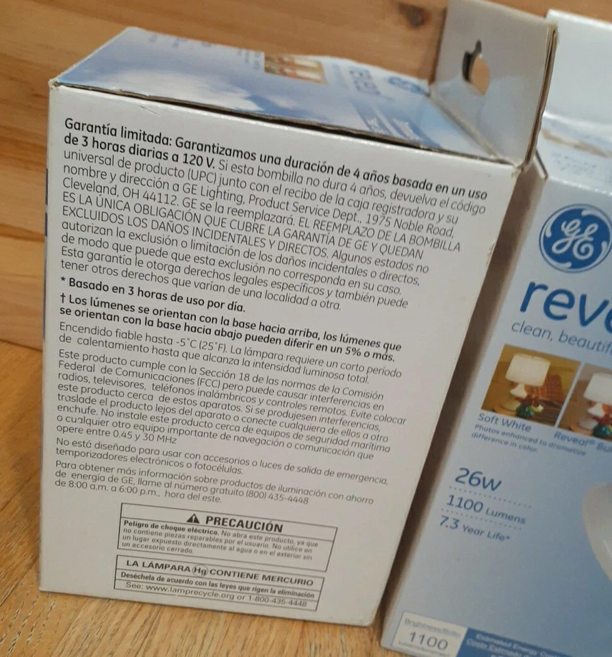 1 PACK: GE REVEAL Dimmable 26w Light Bulb 1100 lumens soft white UL 7.3 YR LIFE - Image 4 of 4