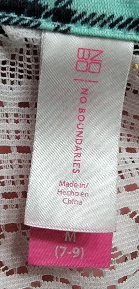 Camisa Top Blusa No Boundaries Juniors Mujer Talla M Mediana 7/9 Multicolor A Cuadros Foto 2 de 4