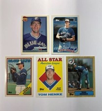 Tom Henke ~ 1987, (2)1988, 1989, 1991 Topps Tiffany Lot ~ Toronto Blue Jays