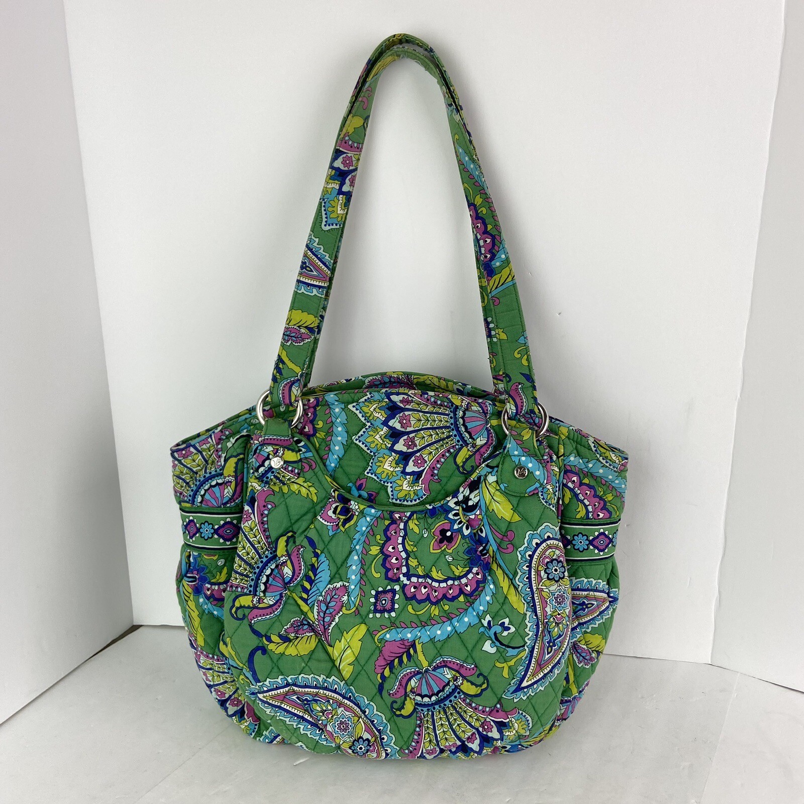Vera Bradley Emerald Paisley Glenna Green Purple Larg… Gem
