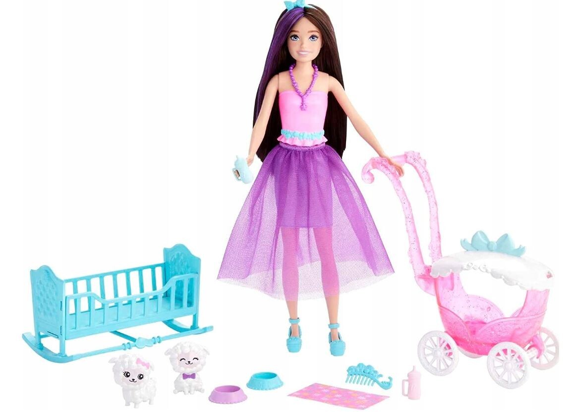 BARBIE SKIPPER DOLL WITH A STROLLER AND SHEEP BABIES HLC29 Mattel