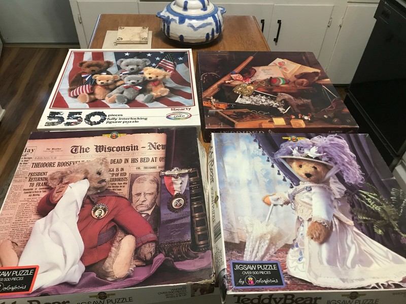 4 larger box Jigsaw Puzzles- all complete, all with bears!