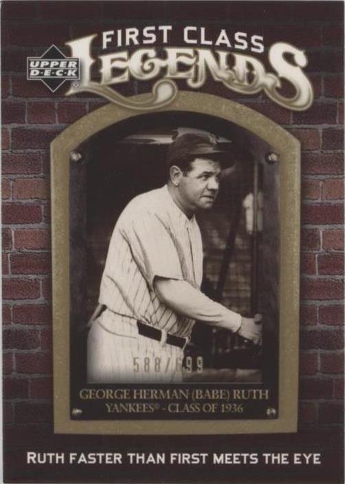 2006 Upper Deck - First Class Legends Babe Ruth #FCL-12 Gold /699 for ...