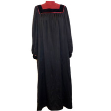 Vintage Givenchy Intimite Nightgown Black Polka Dot Satin Balloon Sleeves Large