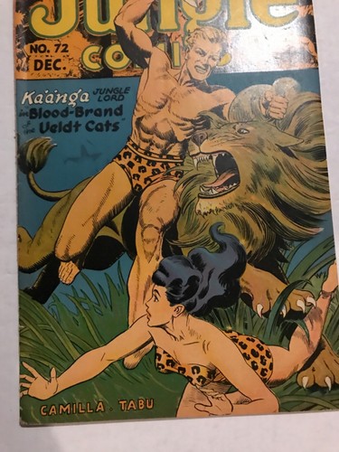 JUNGLE COMICS #72: Fiction House diciembre 1945 FN-; GGA, Kaanga, WAMBI, BELLEZA real - Imagen 5 de 21
