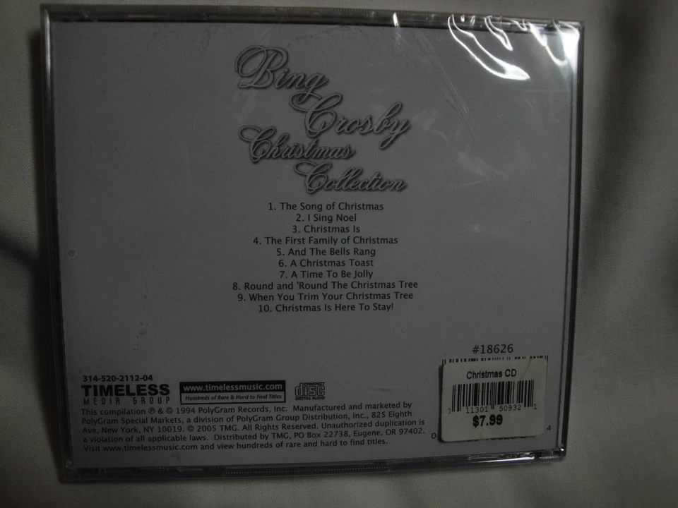 NEW Bing Crosby Christmas Album All Time Favorites Music CD Timeless Media Group Foto 2 de 2
