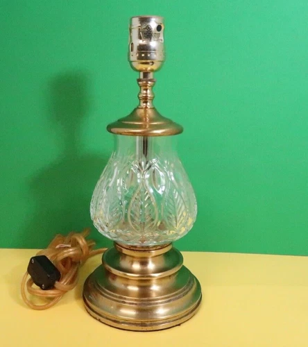 VINTAGE WATERFORD CRYSTAL BLUE BELL TABLE LAMP 11" TALL