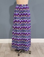 Vintage 60s 70s Psychedelic Chevron Zig Zag Maxi Skirt XS/S
