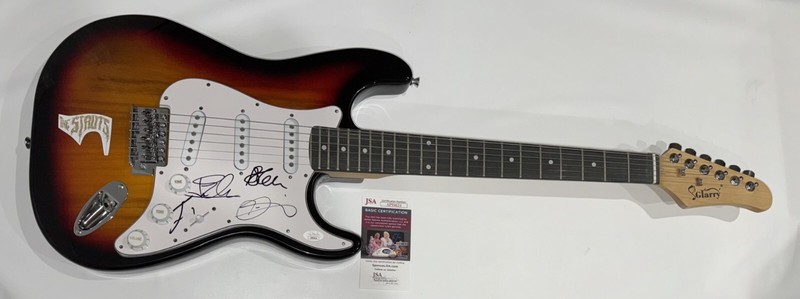 THE STRUTS SIGNED ELECTRIC GUITAR LUKE SPILLER JED GETHIN ADAM ALL 4 JSA COA